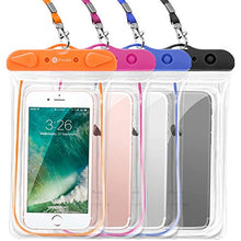 Load image into Gallery viewer, Waterproof Case, 4 Pack F-color Floating Clear Waterproof Phone Pouch TPU Dry Case Compatible for iPhone 12 Pro Max, 11, Galaxy S9+, S10, Google Pixel and More, Blue Black Orange Pink
