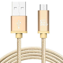 Load image into Gallery viewer, LAX Gadgets Durable Nylon Braided Tangle Free 2.0 Micro USB Android Charging and Data Sync Cable for Samsung, HTC, Motorola, Nokia, Kindle, MP3, Tablet and More[10 Feet-Gold]
