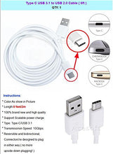 Load image into Gallery viewer, Hi-speed USB 3.1 to Type A USB 2.0 Male Data Cable 6ft/2m &amp; Charging Cord for Cricket ZTE Grand X Max 2 Z988- White
