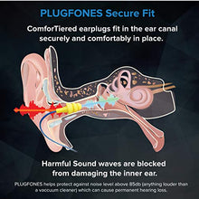 Load image into Gallery viewer, Plugfones Guardian In-Ear Earplug Earbud Hybrid - Noise Reduction In-Ear Headphones (Blue &amp; Orange)
