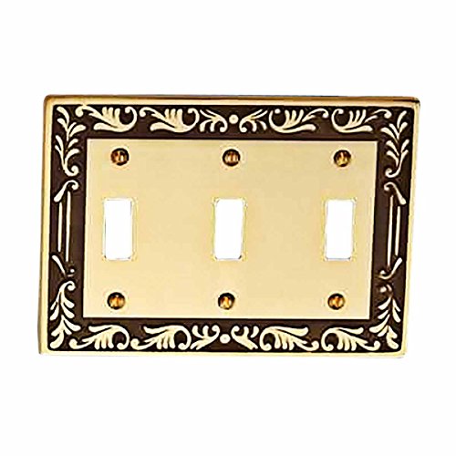 Victorian Switch Plate Triple Toggle Antique Solid Brass | Renovator's Supply