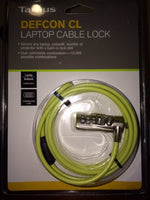 Defcon CL Laptop Cable Lock with Combination - 6.5 feet - Lime Green