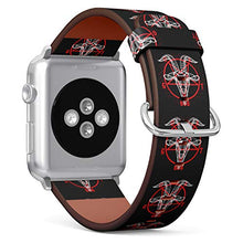 Load image into Gallery viewer, S-Type iWatch Leather Strap Printing Wristbands for Apple Watch 4/3/2/1 Sport Series (38mm) - Pentagram with Demon Baphomet Satanic Goat Head?
