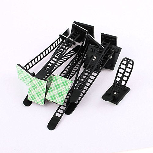 Aexit 12 Pcs Wiring & Connecting Plastic Adjustable Self-Adhesive Cable Tie Mount Heat-Shrink Tubing Base Holder