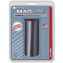 Load image into Gallery viewer, Maglite Black Plain Leather Holster for AA Cell Mini Flashlights
