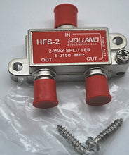 Load image into Gallery viewer, 2-Way Coax Splitter HOLLAND HFS-2 5-2150Mhz Dish Network Approved Hopper &amp; Joey
