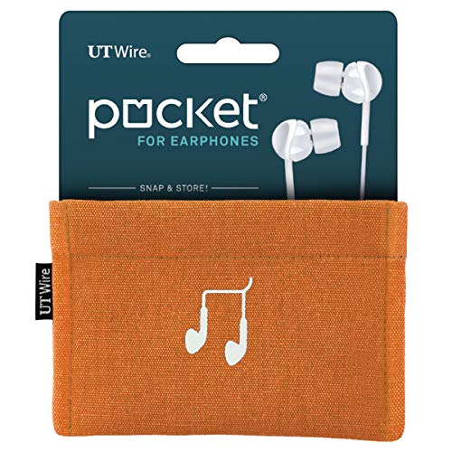 UT Wire Pocket Earbud Earphone Case Pouch Bag Organizer, Orange