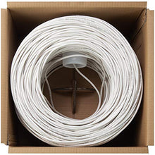 Load image into Gallery viewer, NavePoint Cat5e Plenum Jacket, 1000ft, White, Solid Bare Copper Bulk Ethernet Cable, 350MHz, 24AWG 4 Pair, Unshielded Twisted Pair (UTP)
