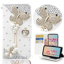 Load image into Gallery viewer, YUJINQ Moto G5 Wallet Case,Bling Diamond Bowknot Shiny Crystal Rhinestone Purse PU Leather Card Slot Pouch Flip Cover Kickstand Case for Girl Woman Lady (Beauty of Butterfly, Motorola Moto G5)
