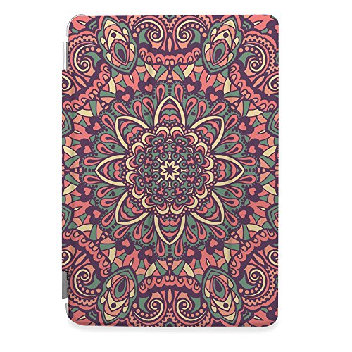 CasesByLorraine Apple iPad Air Case, Pink Mandala Floral Pattern Stylish Smart Cover for iPad Air with auto Sleep & Wake Function - N15