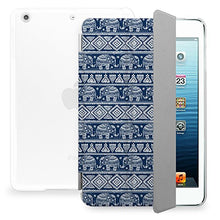 Load image into Gallery viewer, CasesByLorraine Apple iPad Pro 9.7&quot; Case, Navy Aztec Pattern Elephant Print Stylish Smart Cover for iPad Pro 9.7 inch with auto Sleep &amp; Wake Function - P29
