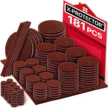 Load image into Gallery viewer, X-PROTECTOR Premium Ultra Large Pack Felt Furniture Pads 181 Piece! Felt Pads Furniture Feet All Sizes - Your Best Wood Floor Protectors. Protect Your Hardwood Flooring with 100% Satisfaction!
