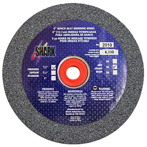 Shark 2010 5-Inch by 0.5-Inch by 0.5-Inch Bench Seat Grinding Wheel with Grit-46