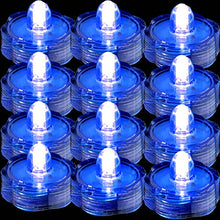 Load image into Gallery viewer, TDLTEK Waterproof Submersible Led Lights Tea Lights for Wedding, Party, Decoration (12 Pieces Blue)
