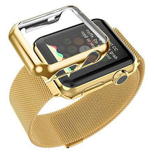 Load image into Gallery viewer, Josi Minea Apple Watch [38mm] Protective Snap-On Case with Built-in Clear Glass Screen Protector - Premium Anti-Scratch &amp; Shockproof Shield Guard Full Cover for Apple Watch - 38mm [ Gold ]
