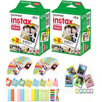 Fuji Instax Mini Instant Film 40 Shots with Bonus 20 Decorative Skin Stick-on Stickers for Fuji Instax Mini 8 and SP-1