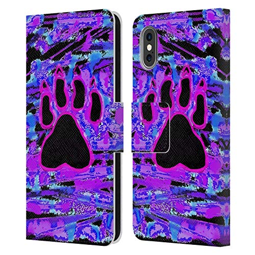 Head Case Designs Officially Licensed WondrousCre8tions Paw Print Splatter Graphic Prints Leather Book Wallet Case Cover Compatible with Apple iPhone X/iPhone Xs