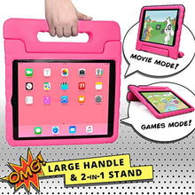 Load image into Gallery viewer, Cooper Dynamo [Rugged Kids Case] Protective Case for iPad Pro 12.9 1st 2nd Generation 2015 2017 | Child Proof Cover with Stand, Large Handle (Pink)
