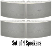 Yamaha All Weather Outdoor / Indoor Wall Mountable Natural Sound 180 watt 2 way Acoustic Suspension Speakers - Set of 4 - White - with 100ft 16 AWG Speaker Wire - Compatible with All Audio / Video Hom