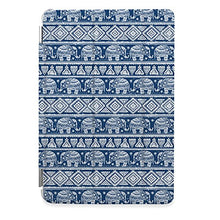 Load image into Gallery viewer, CasesByLorraine Apple New iPad 9.7&quot; (2017) Case, Navy Aztec Pattern Elephant Print Stylish Smart Cover for New iPad 9.7 inch (2017) with auto Sleep &amp; Wake Function - P29
