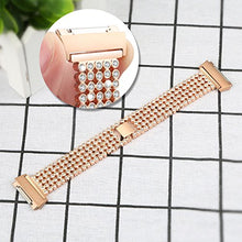 Load image into Gallery viewer, AISPORTS Compatible with Fitbit Ionic Band for Women, Fitbit Ionic Band Stainless Steel Diamond Jewelry Adjustable Wristband Metal Bracelet Replacement Band for Fitbit Ionic Smart Watch, Rose Gold
