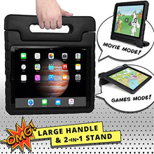 Load image into Gallery viewer, Cooper Dynamo [Rugged Kids Case] Protective Case for iPad Pro 12.9 1st 2nd Generation 2015 2017 | Child Proof Cover with Stand, Large Handle (Black)
