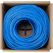 Load image into Gallery viewer, NavePoint Cat6 Plenum Jacket, 1000ft, Blue, Solid Bare Copper Bulk Ethernet Cable, 550MHz, 23AWG 4 Pair, Unshielded Twisted Pair (UTP)
