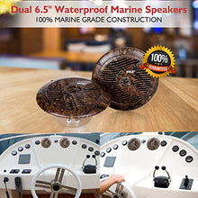 Load image into Gallery viewer, Pyle 6.5 Inch Marine Speakers - IP44 Waterproof and Weather Resistant Outdoor Audio Dual Stereo Sound System with 150 Watt Power, Low Profile Design and Camouflage Hunting Style - 1 Pair - PLMR60DK
