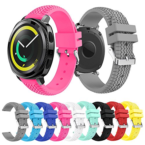 Senter for Gear Sport/Gear S2 Classic Watch Band,(9 Colors)[Tire Series] Soft Silicone Replacement Band Compatible for Samsung Gear Sport SM-R600/ Gear S2 Classic SM-R732 & SM-R735 SmartWatch