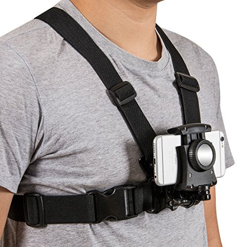 Coreal Mobile Phone Chest Mount Harness Strap Holder Cell Phone Clip Action Camera POV for Samsung iPhone Plus etc