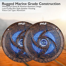 Load image into Gallery viewer, Pyle PLMRLE64DK Waterproof Rated Marine, Low-Profile Slim Speaker Pair with Built-in LED Lights, Camo Style, 6.5&quot; (240 W) (Pair)
