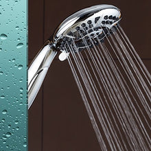 Load image into Gallery viewer, AquaDance High Pressure 6-Setting 4.15&quot; Chrome Face Hand Held Shower Head with Hose for Ultimate Shower Experience! Officially Independently Tested to Meet Strict US Quality &amp; Performance Standards
