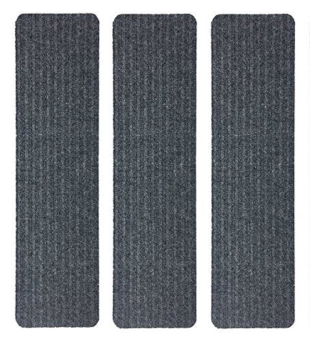 Stair Treads Collection Indoor Skid Slip Resistant Carpet Stair Tread Treads (Dark Grey, Set of 3 (7 in x 24 in))