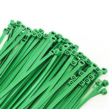 Load image into Gallery viewer, 1000 Pack Heavy Duty 8 Inches (50lbs) Zip Cable Tie Down Strap Wire Uv Green Nylon Wrap
