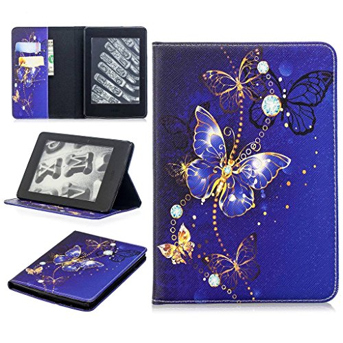 SATURCASE Case for Amazon Paperwhite 1 2 3, Beautiful Pattern PU Leather Flip Wallet Stand Card Slots Protective Case Cover with Auto Wake/Sleep for Amazon Paperwhite 1 2 3 6.0
