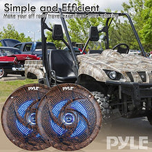 Load image into Gallery viewer, Pyle PLMRLE64DK Waterproof Rated Marine, Low-Profile Slim Speaker Pair with Built-in LED Lights, Camo Style, 6.5&quot; (240 W) (Pair)
