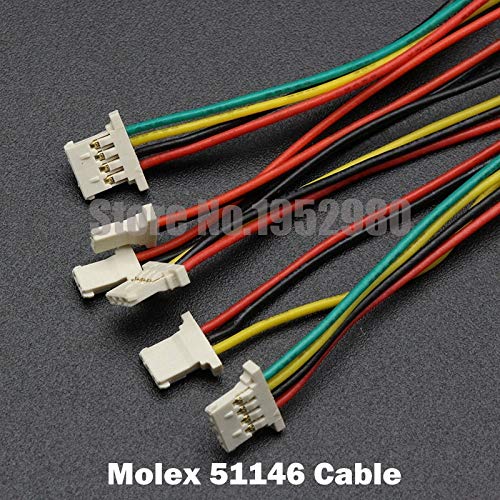 Davitu 50PCS MOLEX 51146 Buckle 1.25mm Pitch Connector Wire Harness 2/3/4/5/6P 15CM Single End - (Color: 2P)