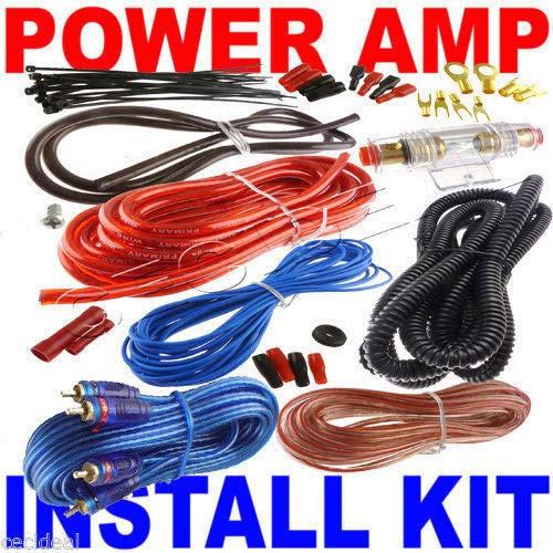 8 Gauge Amp Kit Amplifier Install Wiring Complete 8 Ga Installation Cables 1500W