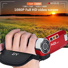Load image into Gallery viewer, Estink Digital Camcorder, Full HD 270 Rotation 1080P 16X High Definition Digital Camcorder Video DV Camera(US Plug Red)
