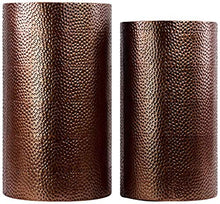 Load image into Gallery viewer, Urban Trends Metal Cylindrical Table with Dimpled Finish (Set of 2), Metallic Brown
