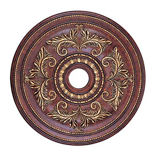 Livex Lighting 8210-63 Ceiling Medallion in Verona Bronze with Aged Gold Leaf Accents
