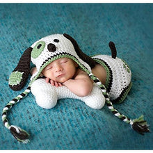 Load image into Gallery viewer, Baby Photography Props Boy Girl Photo Shoot Outfits Newborn Crochet Costume Infant Knitted Clothes Puppy Hat Shorts Green
