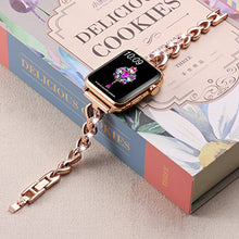 Load image into Gallery viewer, SHGM Compatible for Apple Watch Band 38mm 40mm Women Watch Band Metal Wristband with watch Bracelet Replacement Series SE/7/6/5/4/3/2/1 Strap Rose Gold
