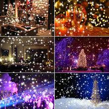 Load image into Gallery viewer, LEDshope Snowfall Projector LED Lights Wireless Remote, IP65 Waterproof Rotatable White Snow For Valentines Day Christmas Halloween Holiday Party Wedding Garden New Year House Landscape Decorations
