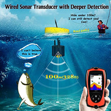 Load image into Gallery viewer, LUCKY Portable Fish Finder Handheld Kayak Fish Finders Wired Fish Depth Finder Sonar Sensor Transducer for Boat Fishing Sea Fishing
