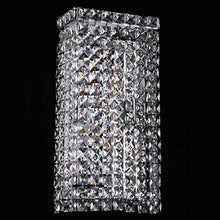 Load image into Gallery viewer, 4 Light Rectangular Crystal Wall Sconce Light Fixture in Chrome Finish with Clear European Crystals 700092-001
