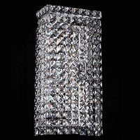 4 Light Rectangular Crystal Wall Sconce Light Fixture in Chrome Finish with Clear European Crystals 700092-001