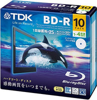 TDK Blu-ray BD-R Disk | 25GB 4x Speed 10 Pack in Jewel Cases Printable