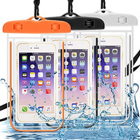Waterproof Case 3 Pack, DLAND Cell Phone Dry Bag Waterproof Bag Pouch, Clear Sensitive PVC Touch Screen Compatible with iPhone, Samsung,Huawei,and Other Devices up to 6.0in- Glow in Dark.