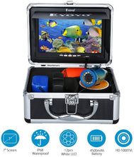 Load image into Gallery viewer, Eyoyo Underwater Fishing Video Camera Fish Finder w/ 7 inch Color LCD Monitor and 1000TVL Waterproof Camera 12ps White Lights 15m Cable
